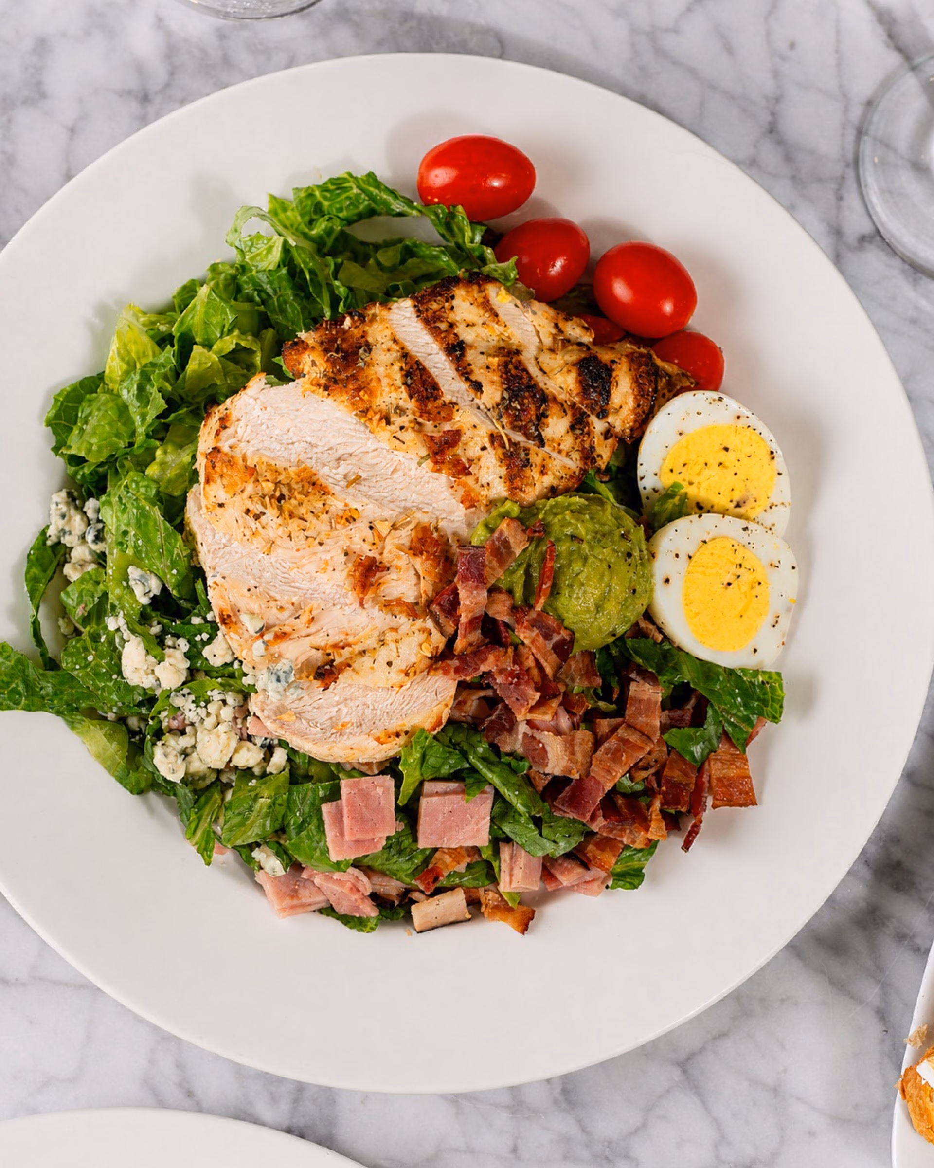 Cobb salad photographed for a restaurant menu launch